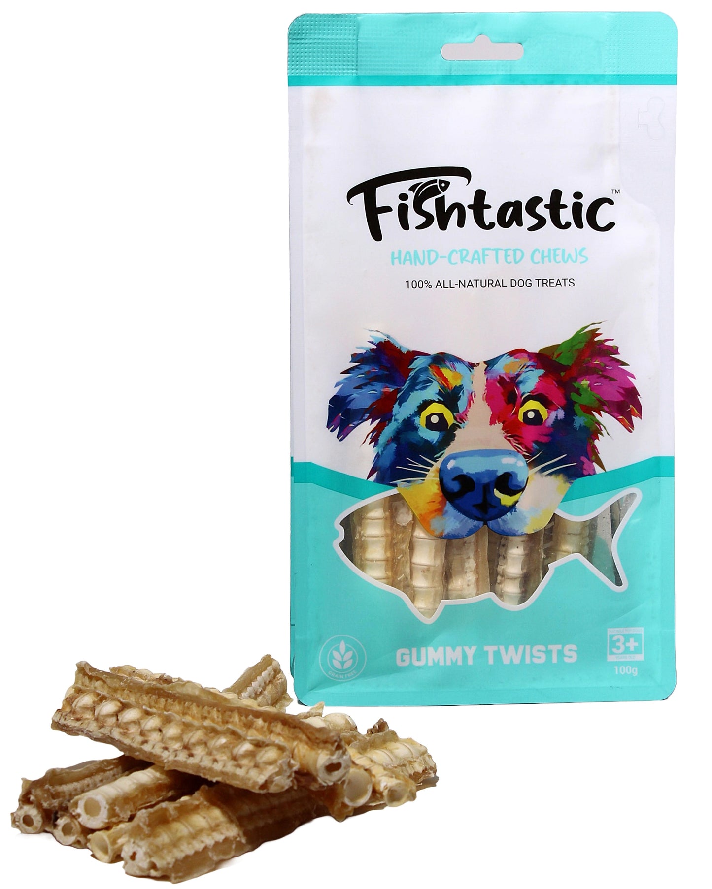 Fishtastic - Gummy Twists - Hand Crafted Chews - 100gram